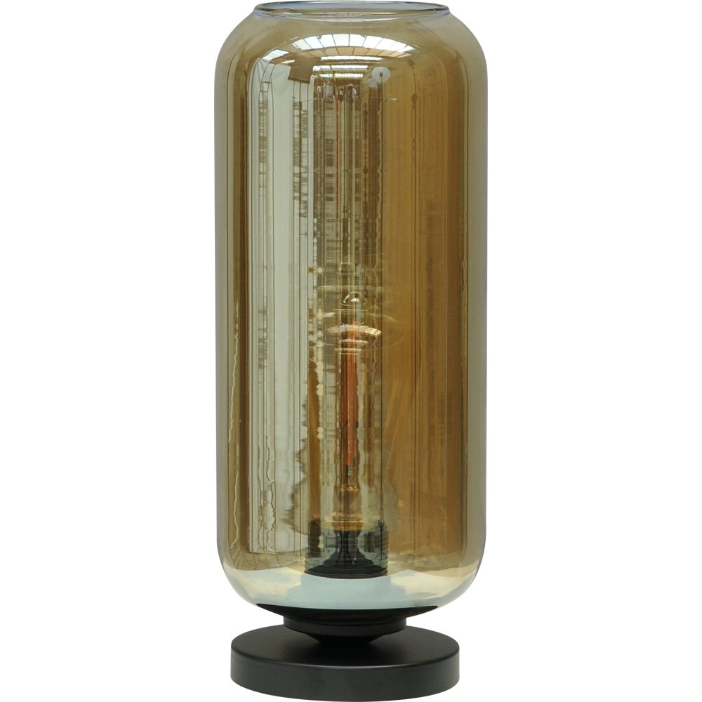 Lampe de table Quinto Smoke avec verre cylindrique à fumée Masterlight 8718121216553