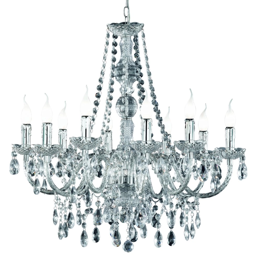 Lustre Luster Crystal 77cm 10 lumières avec cristal Trio 4017807138825