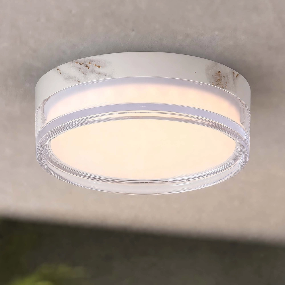Lampe de plafond Button Ø 13 cm de marbre blanc Searchlight 5,05342E+12
