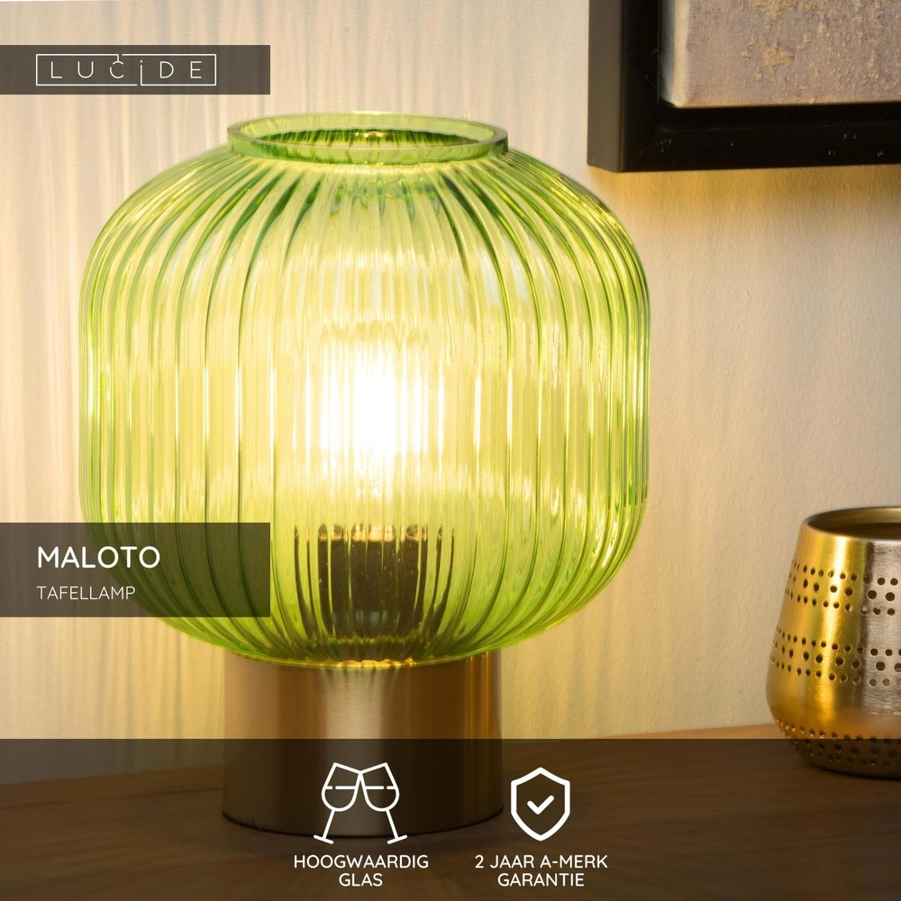 Lampe de table Maloto Ø 20cm vert Lucide 5411212451248