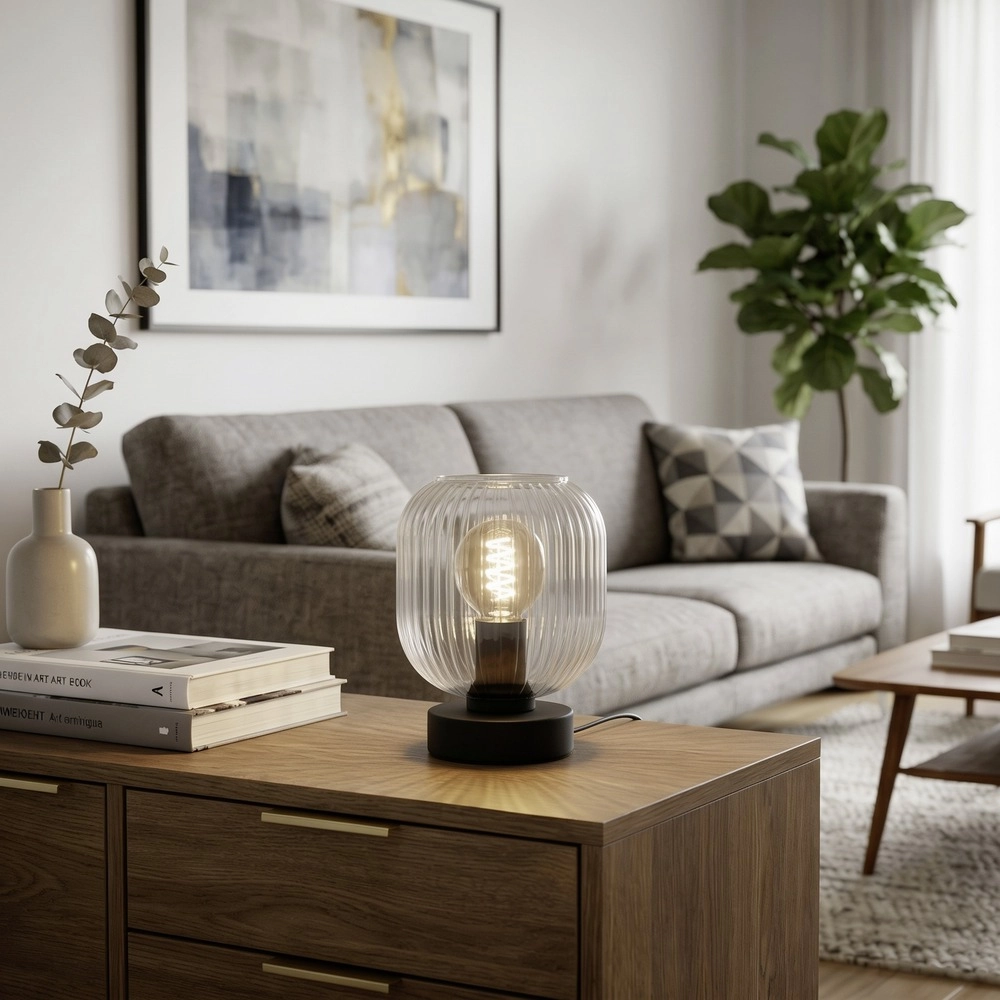 Lampe de table de conception Dasmina noir Ø 20cm Eglo 9008606406395
