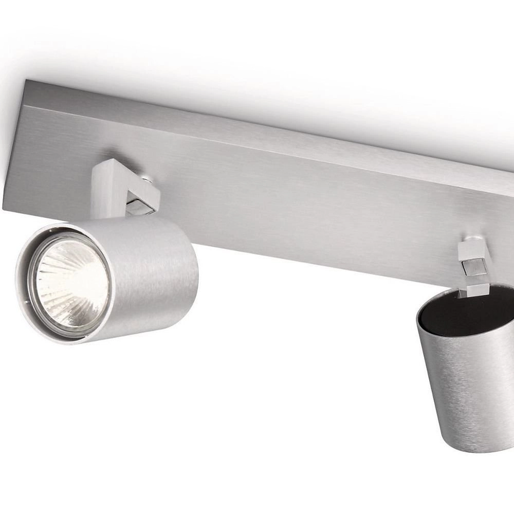 Spot de plafond My Living Runner Gris métallisé à 3 lumières Philips 8718291487845