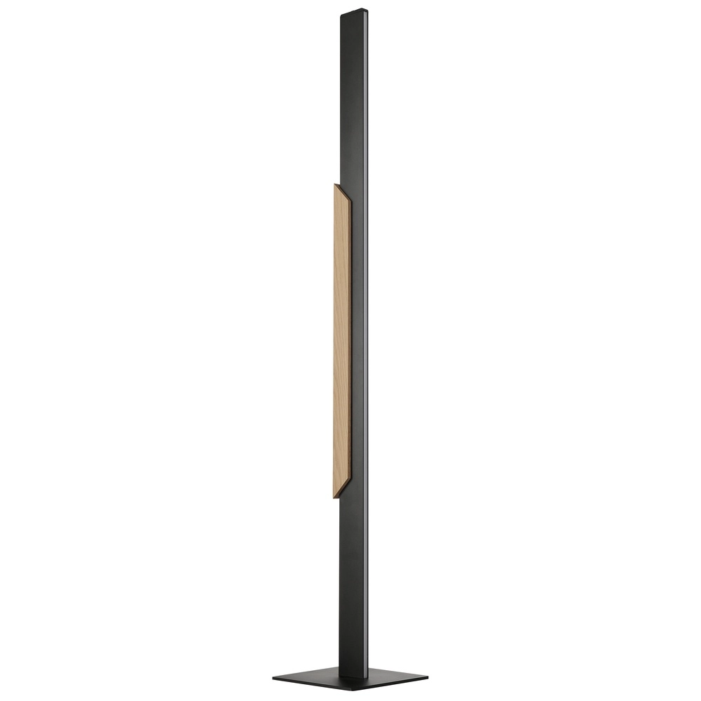 Lampadaire de conception Arcus noir avec bois Brilliant 4004353463532