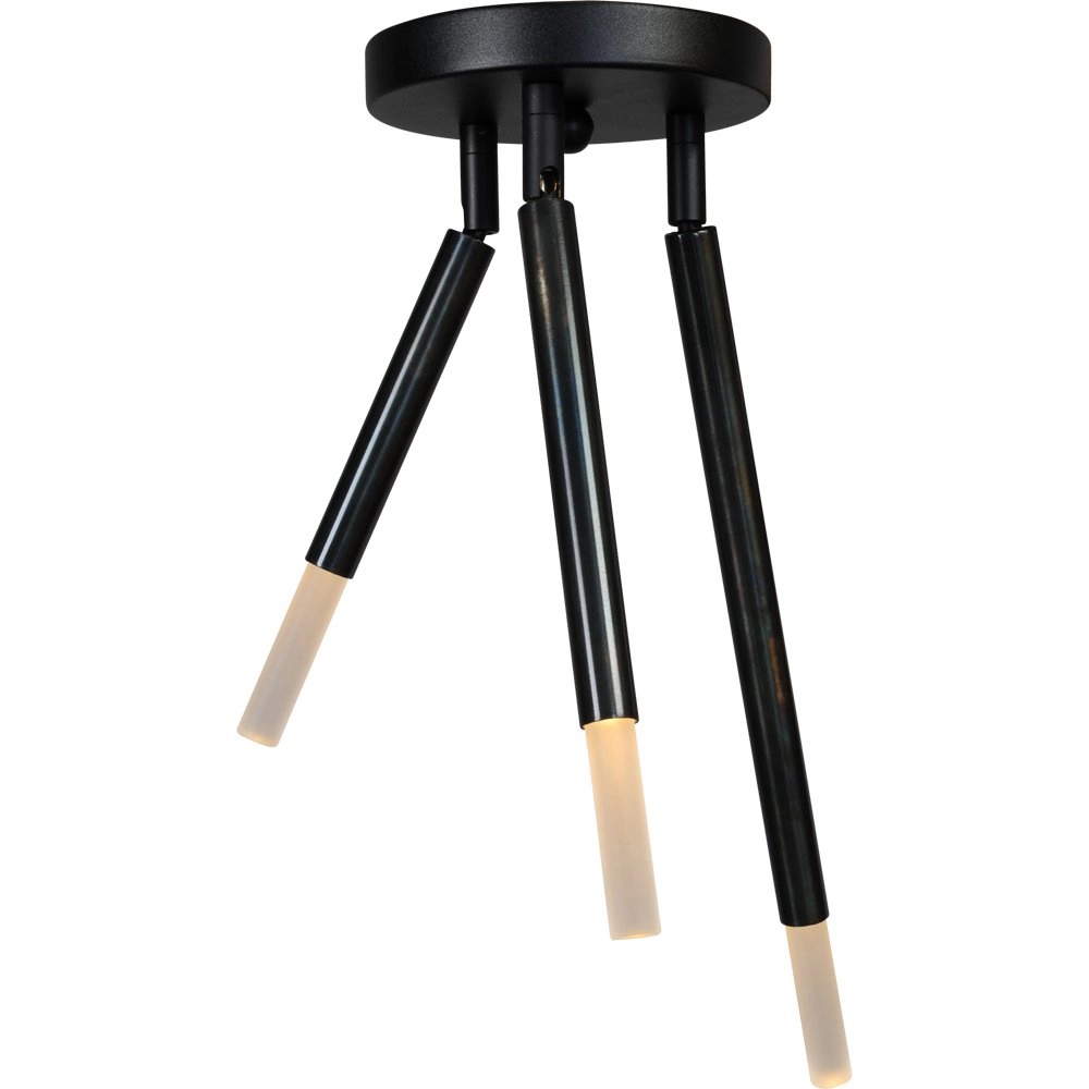 Plafonnier noir Flute avec 3 bras réglables Plafonnier noir Flute avec 3 bras réglables