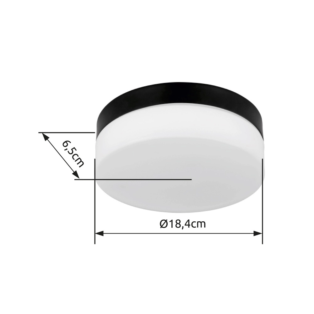 Conception de plafonds Vranos noir pour usage extérieur Ø 18,4 cm Globo 9007371434763