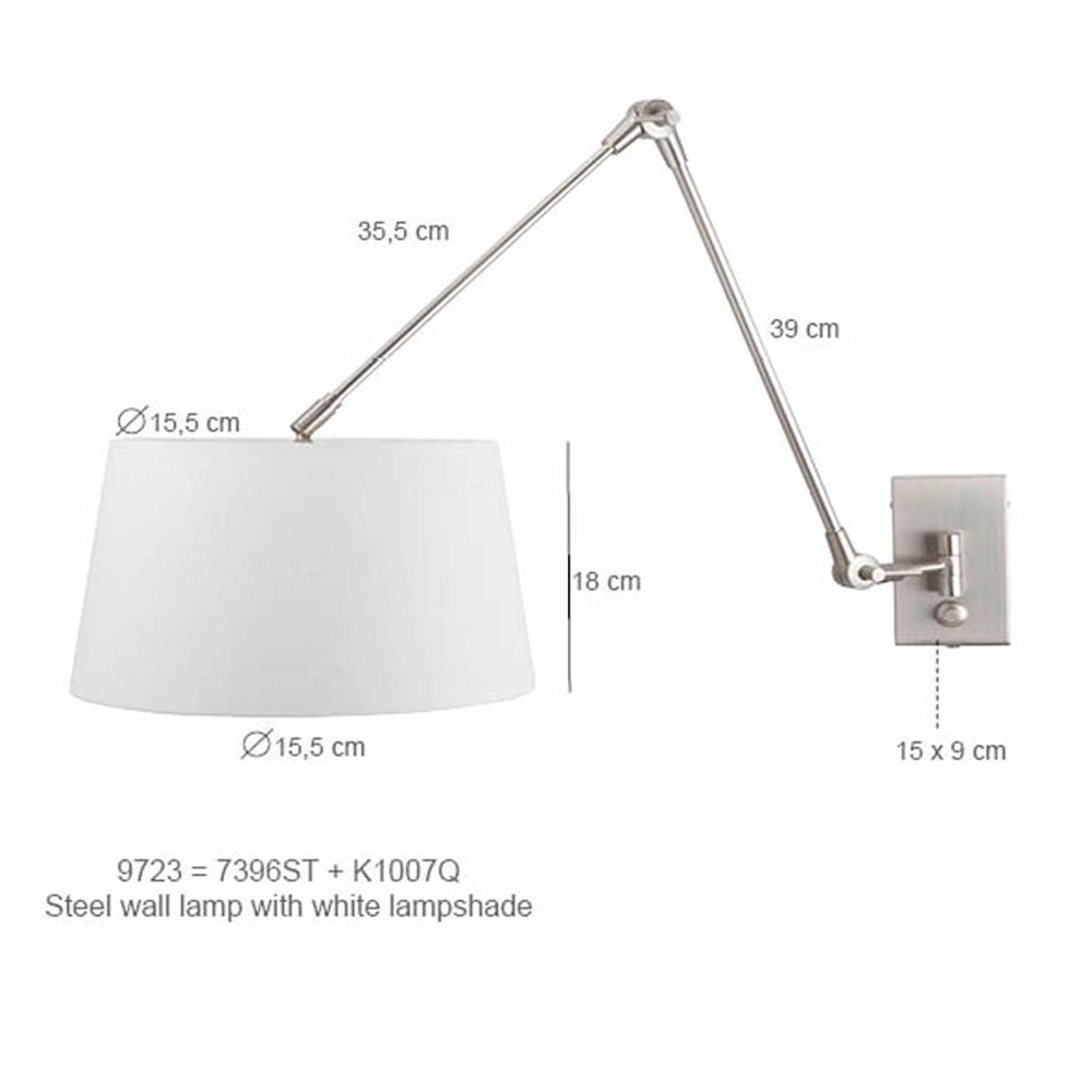 Lampe de table abat-jour Gramineus blanc avec capuche Steinhauer 8712746093780