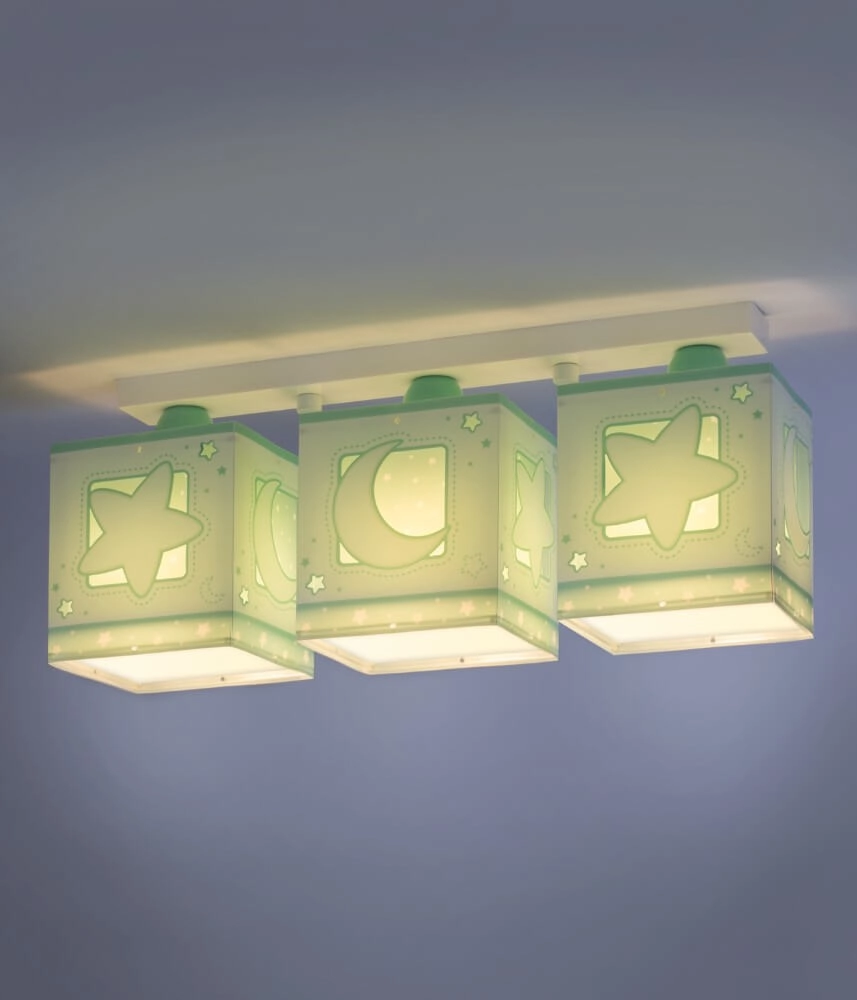Plafonnier chambre d'enfant Moonlight Turquoise 3 lumières Dalber 8420406000404
