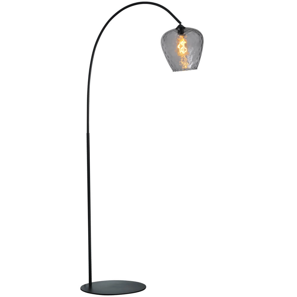 Lampe à arc Porto Verre fumé diamant - Ø 21cm Lampe à arc Porto Verre fumé diamant - Ø 21cm