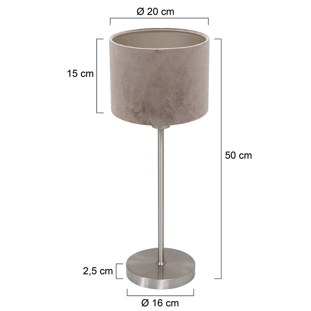 Lampe de table Noor avec capot gris Steinhauer 8712746182064
