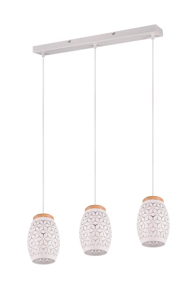 Lampe suspendue blanche Bidar 3 lumières