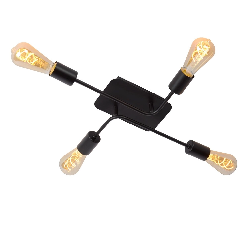 Lampe de plafond Lester Noir à 4 lumières Lucide 5411212211026