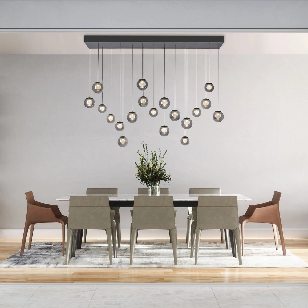 Lampe pendante à 19 lampes Pure Popup Gris mystique Paul Neuhaus 4012248396698