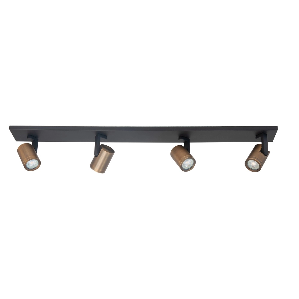 Spot monté en surface Halo noir avec bronze cuivré 4 lumières Spot monté en surface Halo noir avec bronze cuivré 4 lumières