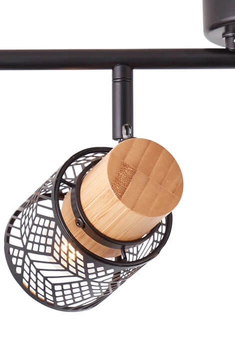 Taches Santy 4 lumières noir avec bois Brilliant 4004353391057