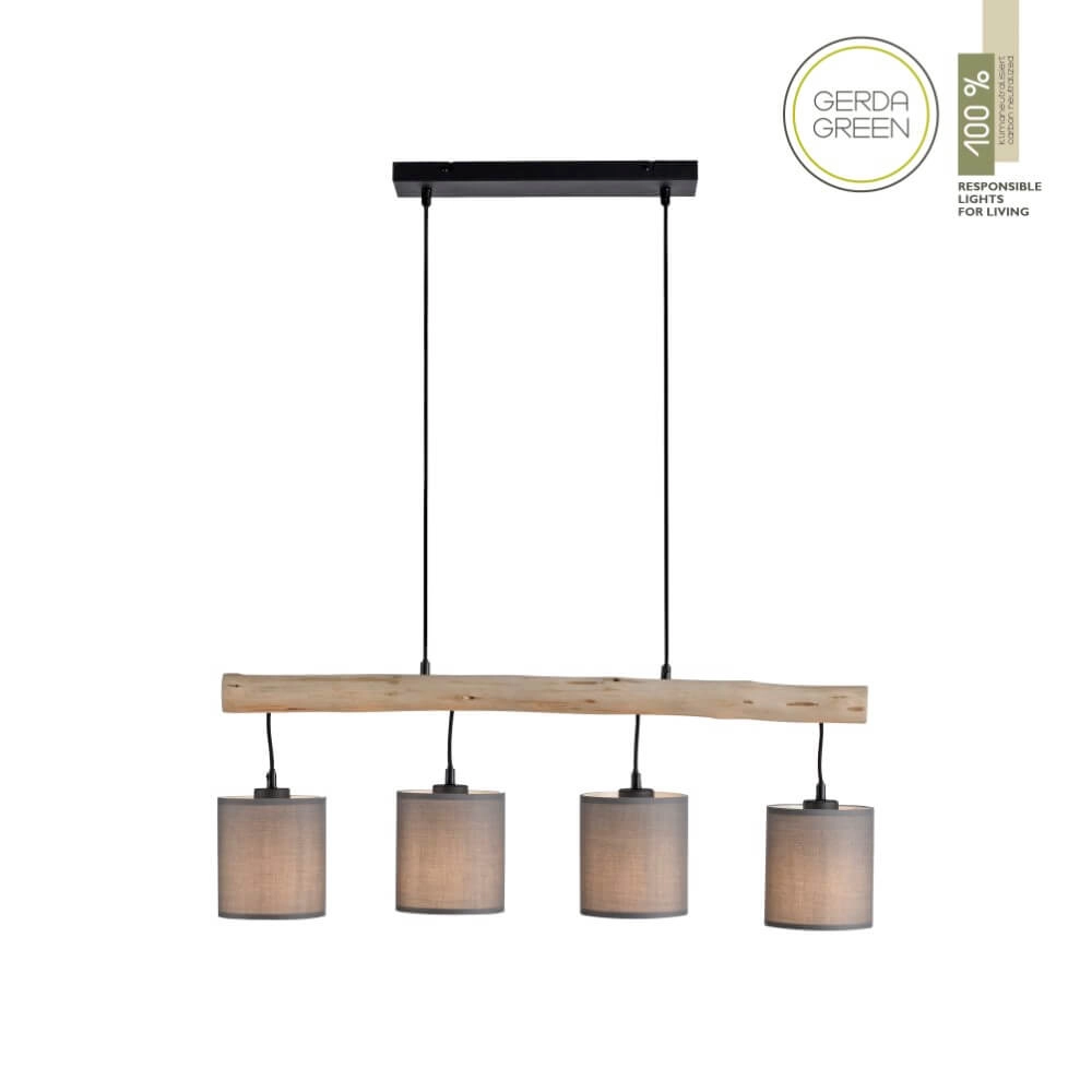Lampe suspendue rurale Green Tribu taupe Just Light 4043689995171