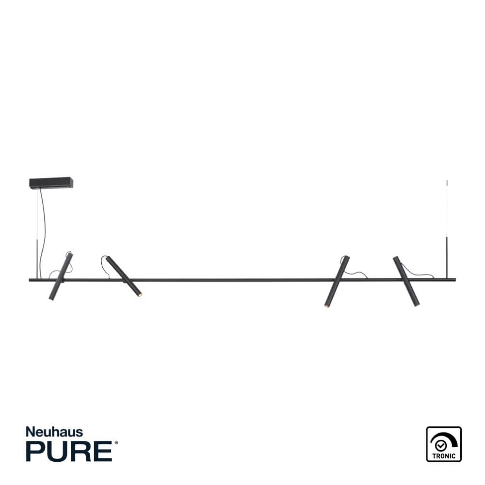 Lampe suspendue design Pure Tutua noir Paul Neuhaus 4012248365540