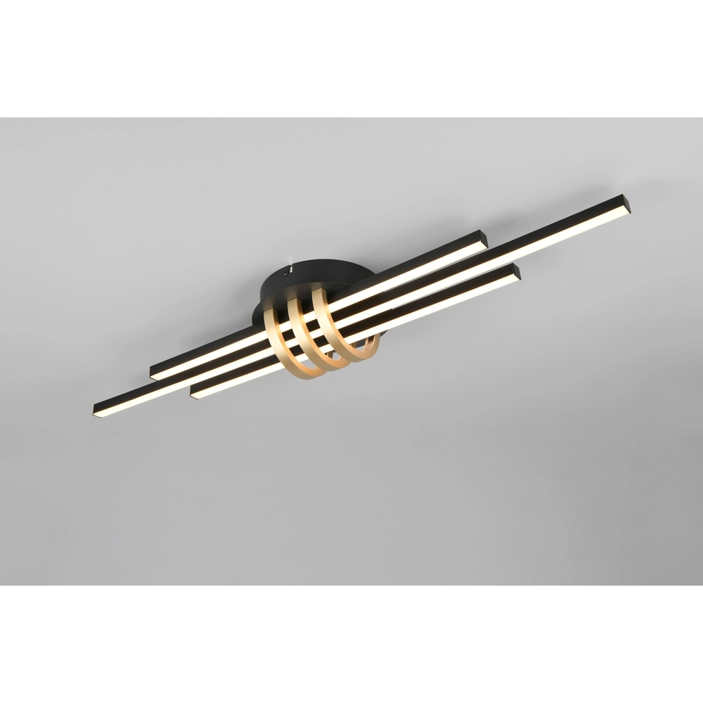 Plafonnier Cinto Design noir avec or Trio 4017807612493