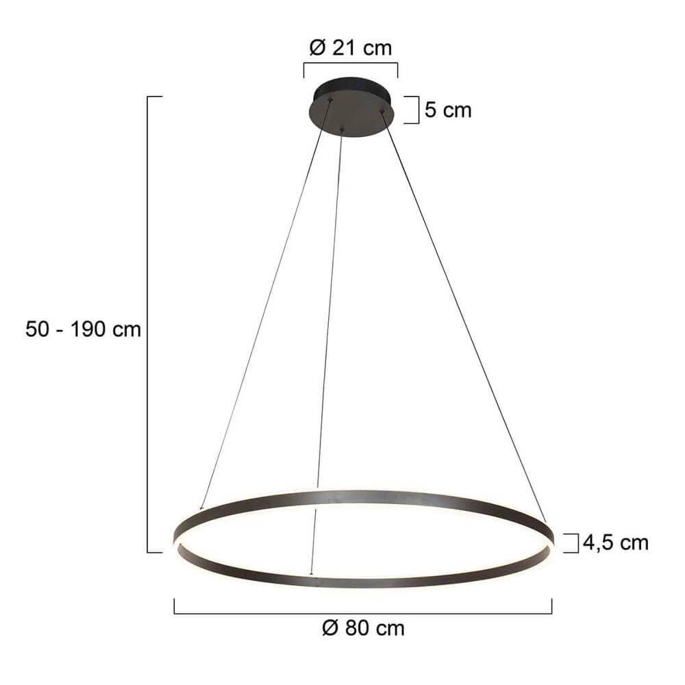 Suspension design Ringlux noir Ø 80cm Steinhauer 8712746171570