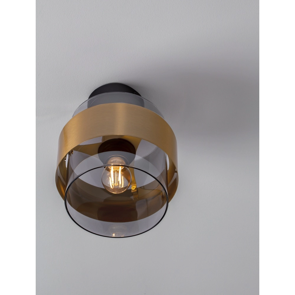 Plafonnier Sianna Ø 18cm noir avec or Lyora 5212017445438