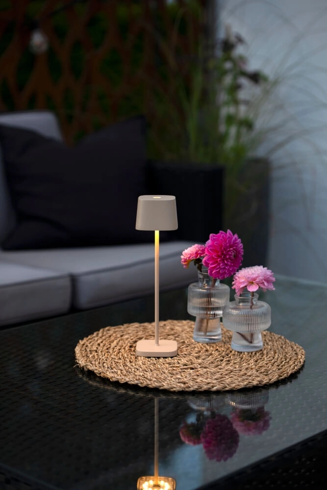 Lampe de table rechargeable Capri mini brun sable KonstSmide 7318307829334