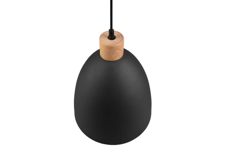 Lampe suspendue Jagger noir avec du bois marron Trio 4017807503197
