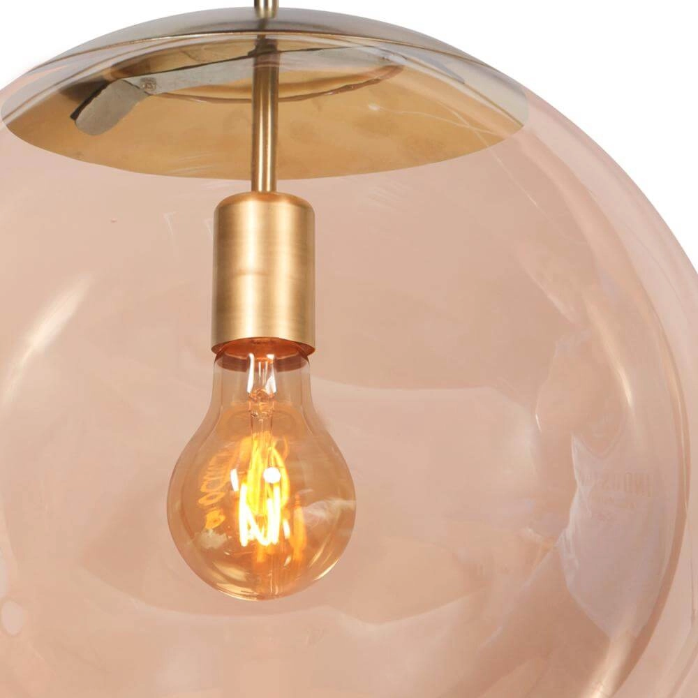 Suspension Bollique Sphère d’or avec verre ambré Steinhauer 8712746177541