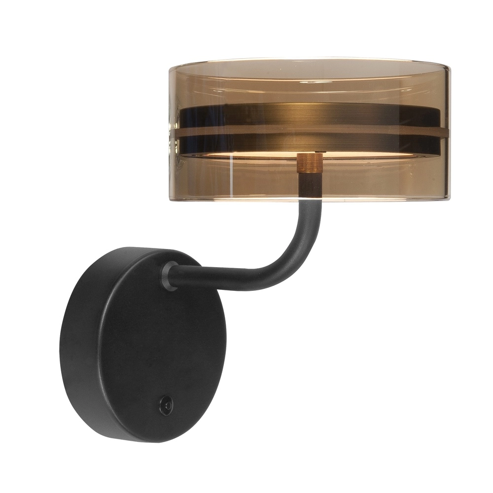 Lampe murale de conception Mini Enzo noir avec bronze