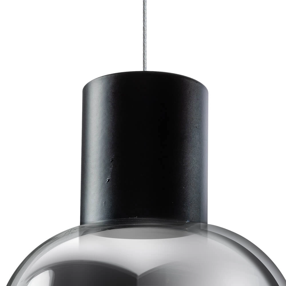 Lampe à suspension en verre Gary noir avec verre fumé ETH 8720195302193