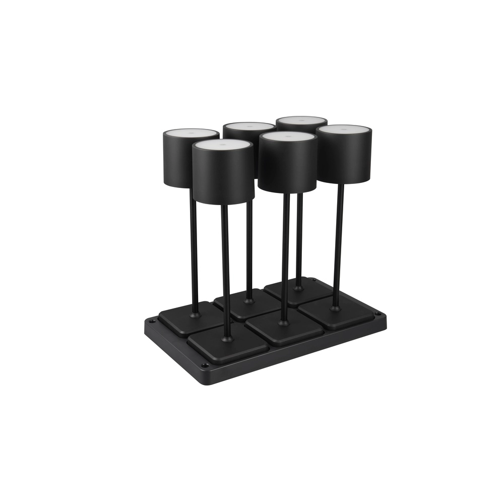 Lot de 6 lampes de table Fernandez noir Trio 4017807601688