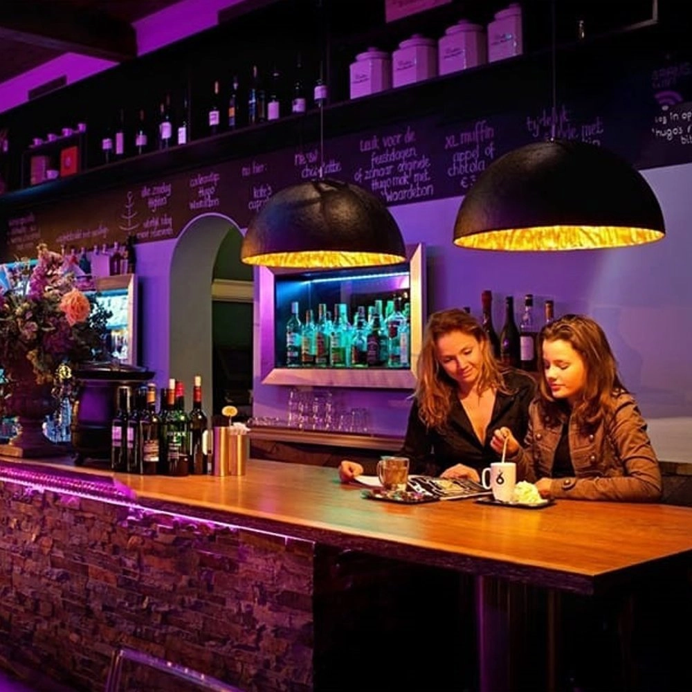 Lampe à suspension robuste Mezzo Tondo 50 cm noir avec or ETH 8718226342188