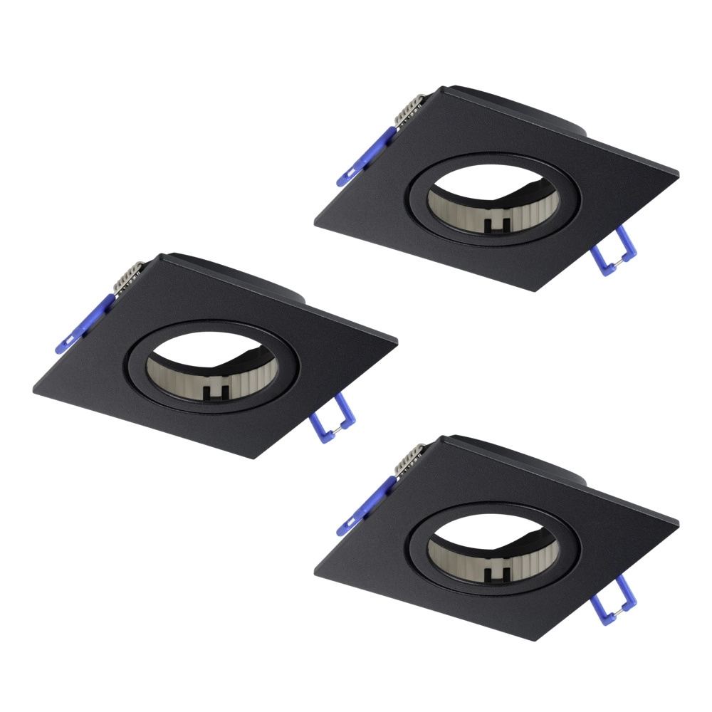 Lot de 3 spots encastrés Saliceto carré noir 4.8W Eglo 9008606358847