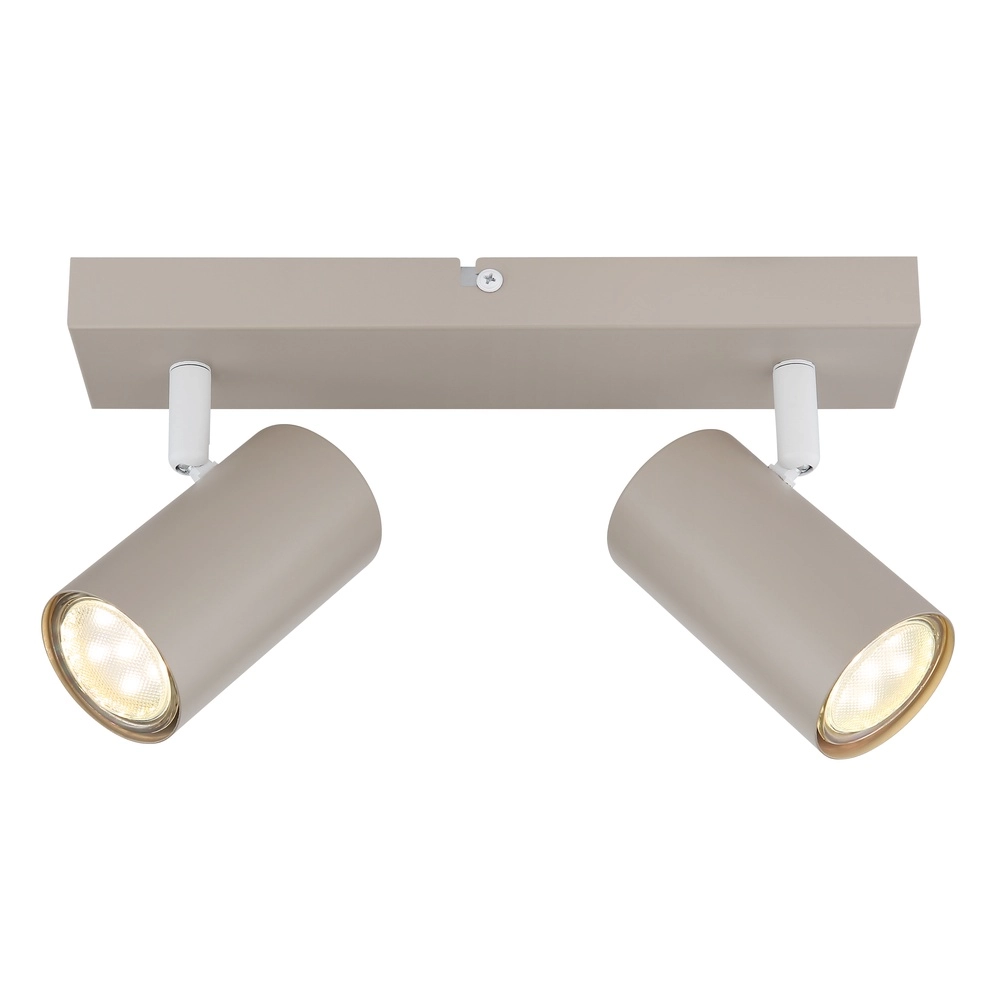 Spot de plafond à 2 lumières Robby brun sable Globo 9007371566457