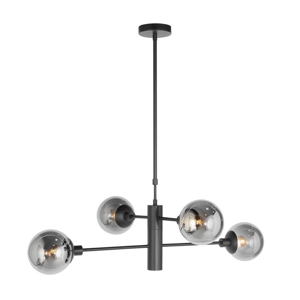 Suspension design Constellation noir avec verre fumé
