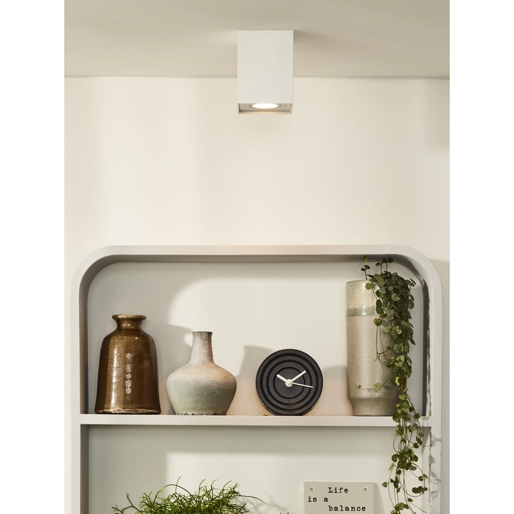 Emplacement de plafond monté en surface Tube Blanc carré Lucide 5411212220813