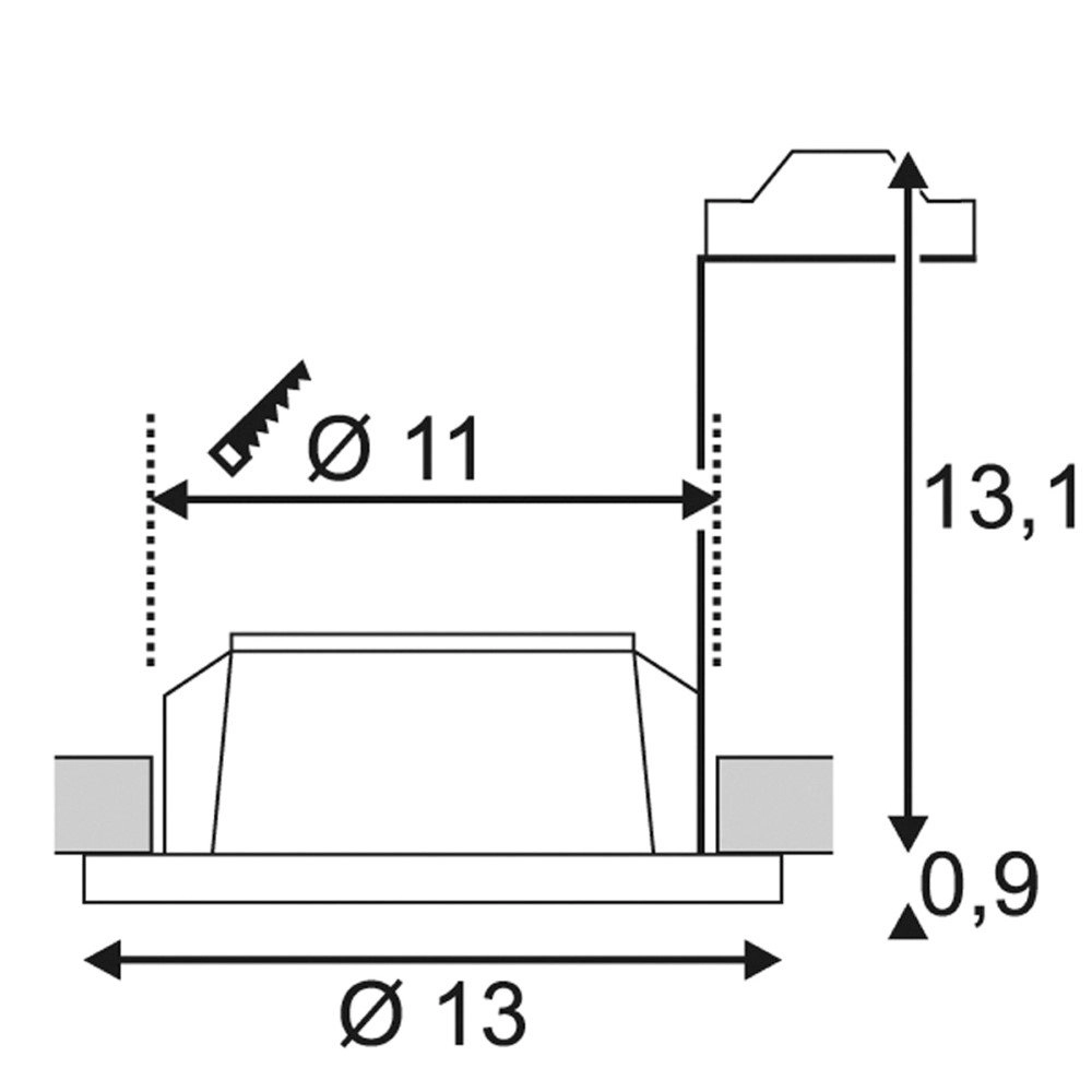 Spot encastrable Plastra GU10 blanc 13cm SLV 4024163160612