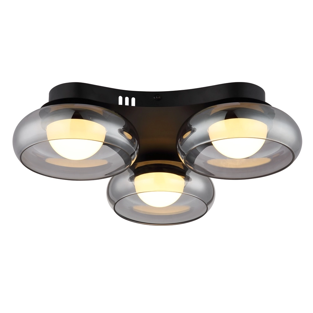 Lampe de plafond à design Carlene Noir à 3 lumières Globo 9007371572175