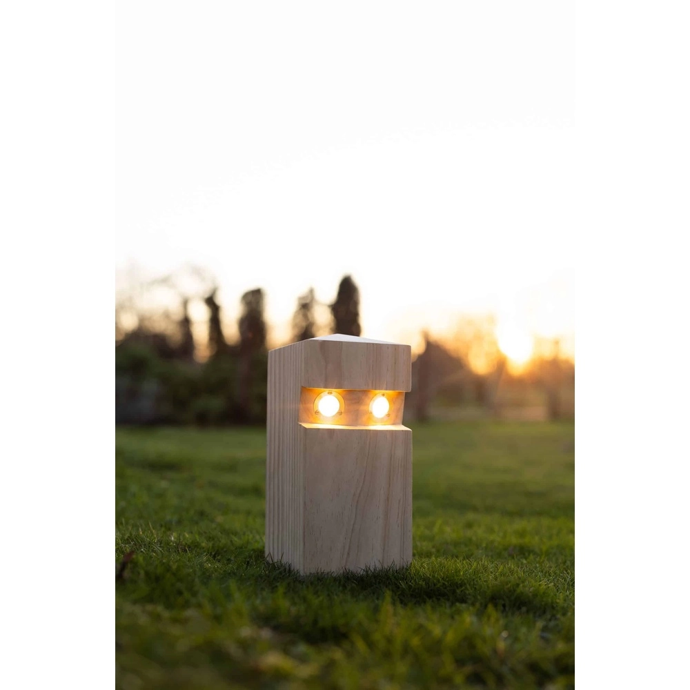Éclairage de chemin en bois Pallina Chêne - 20cm - 2700K