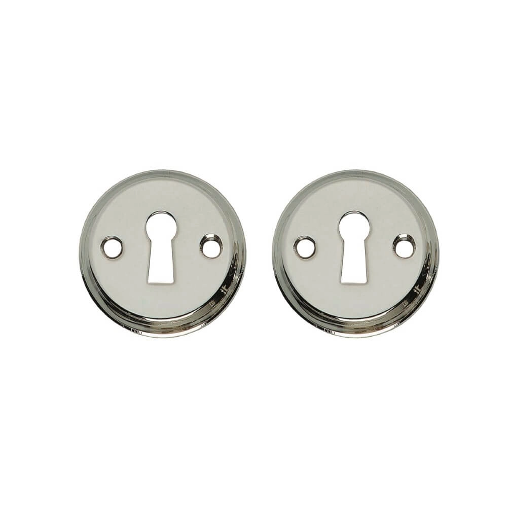 Lot de 2 rosaces clés Tira Vis ronde en nickel Lot de 2 rosaces clés Tira Vis ronde en nickel