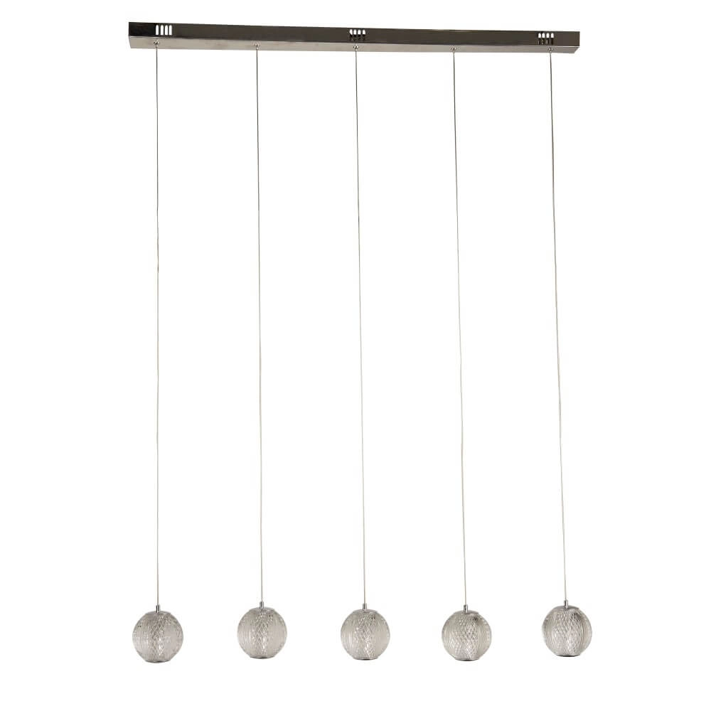 Lampe suspendue 5 lumières Allure chromé rectangulaire