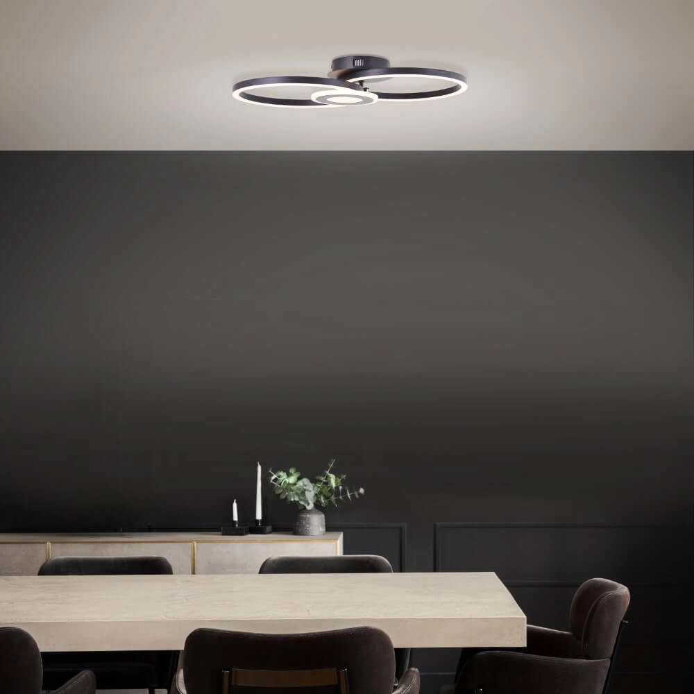 Plafonnier Bray rond noir Brilliant 4004353420023