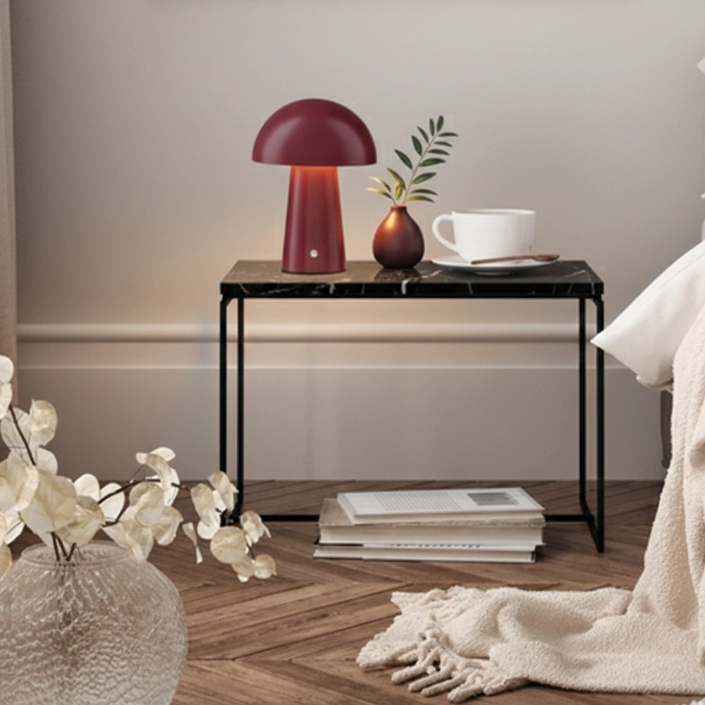 Lampe de table rechargeable Ande Rouge bordeaux