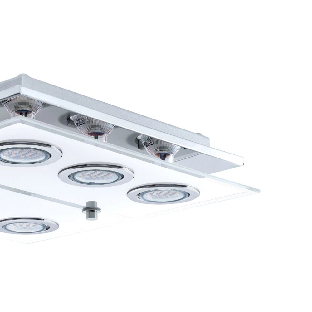LED plafonnier Cabo Square 6x3w - 3000K - 34cm chromé Eglo 9002759309329