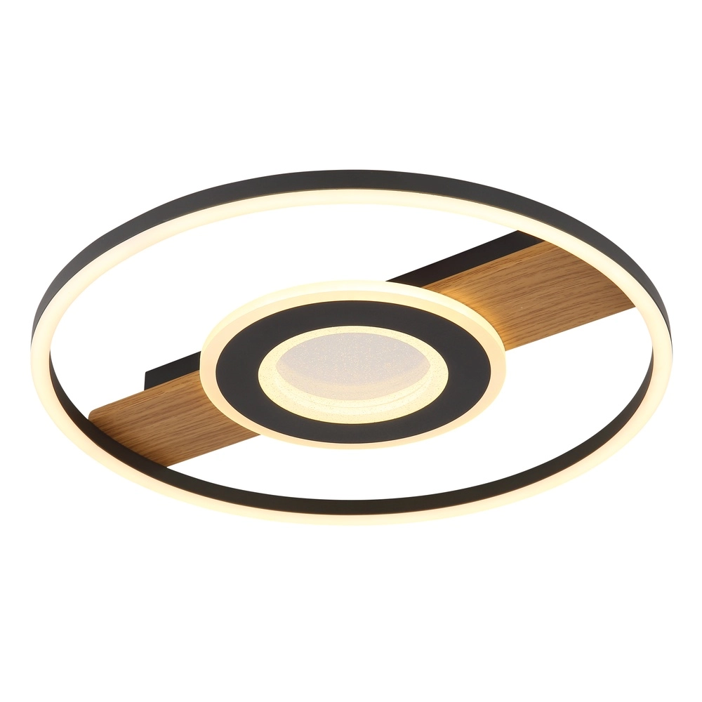 Lampe de plafond noire Pikara Conception en bois