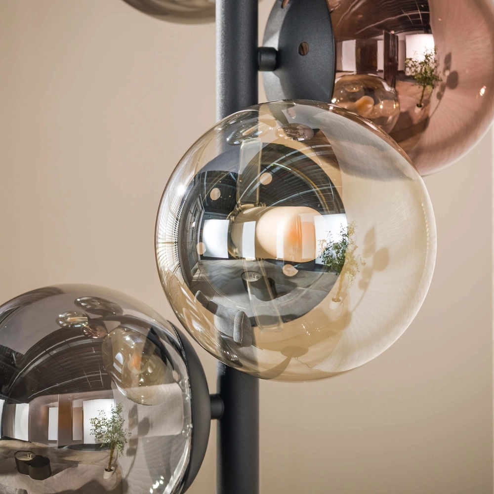 Conception de lampadaires Orb Noirs à 6 feux Lyora 8716803514959