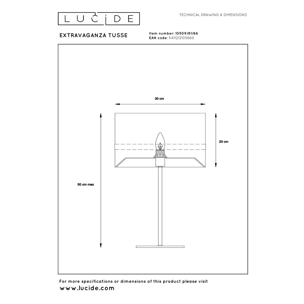 Lampe de table de conception Extravaganza Tusse rose Ø 30cm Lucide 5411212105660