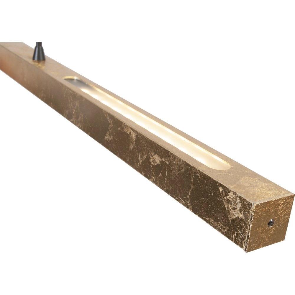 Lampe suspendue noire Real 3 100 cm avec de l'or Masterlight 8718121209111