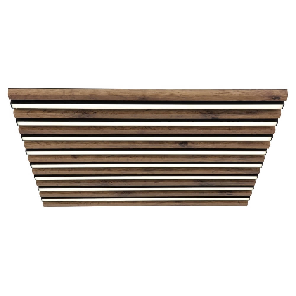 Plafonnier Hayden noir avec carré de bois 60cm Globo 9007371513642