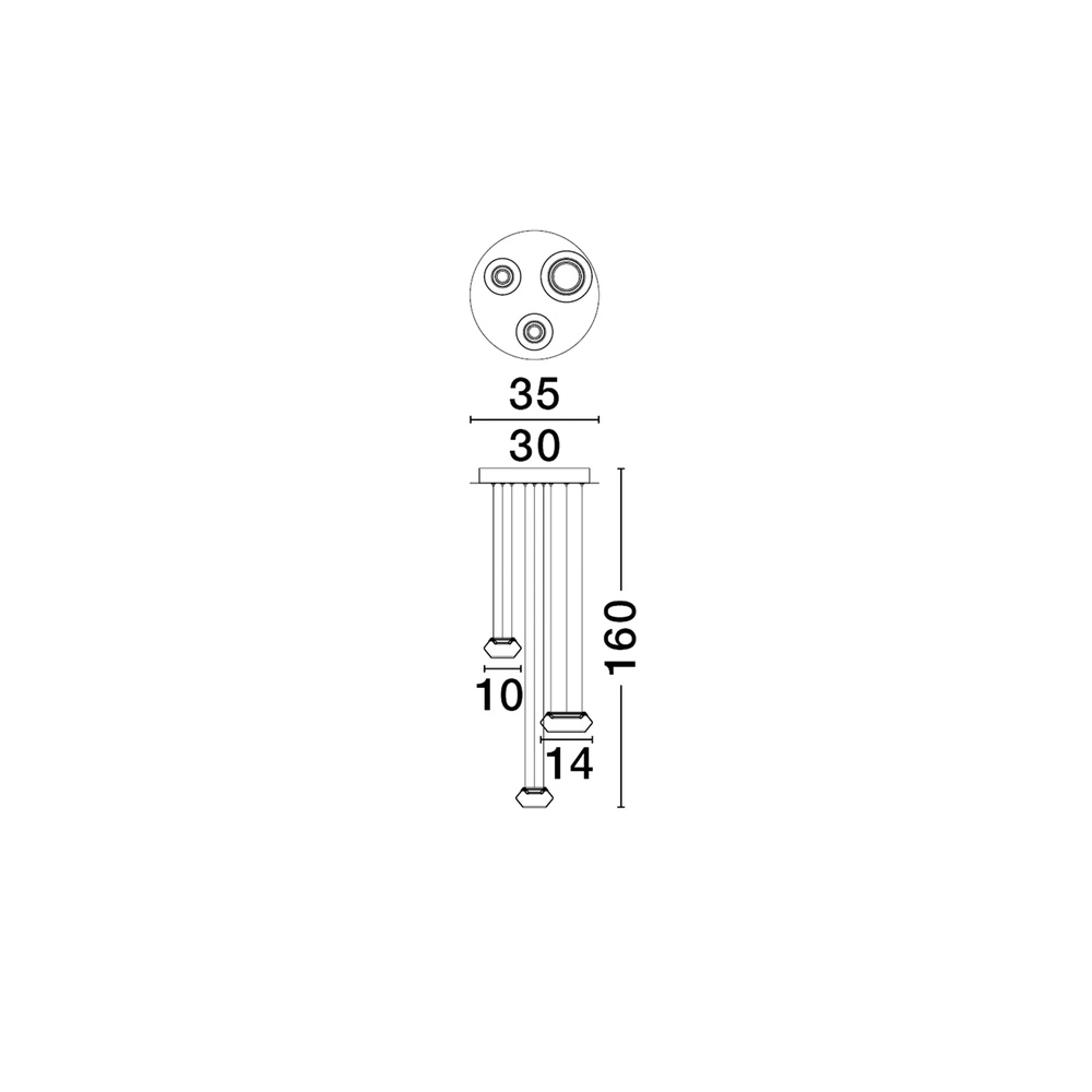 Suspension élégante Jailyn 3 lumières Lyora 5212017468390