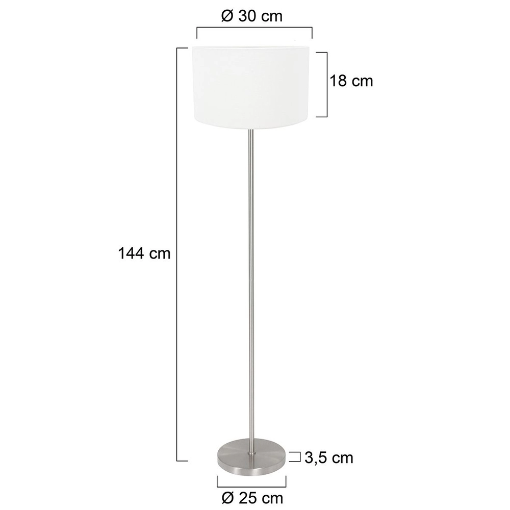 Lampadaire Noor avec capuchon blanc Steinhauer 8712746182262