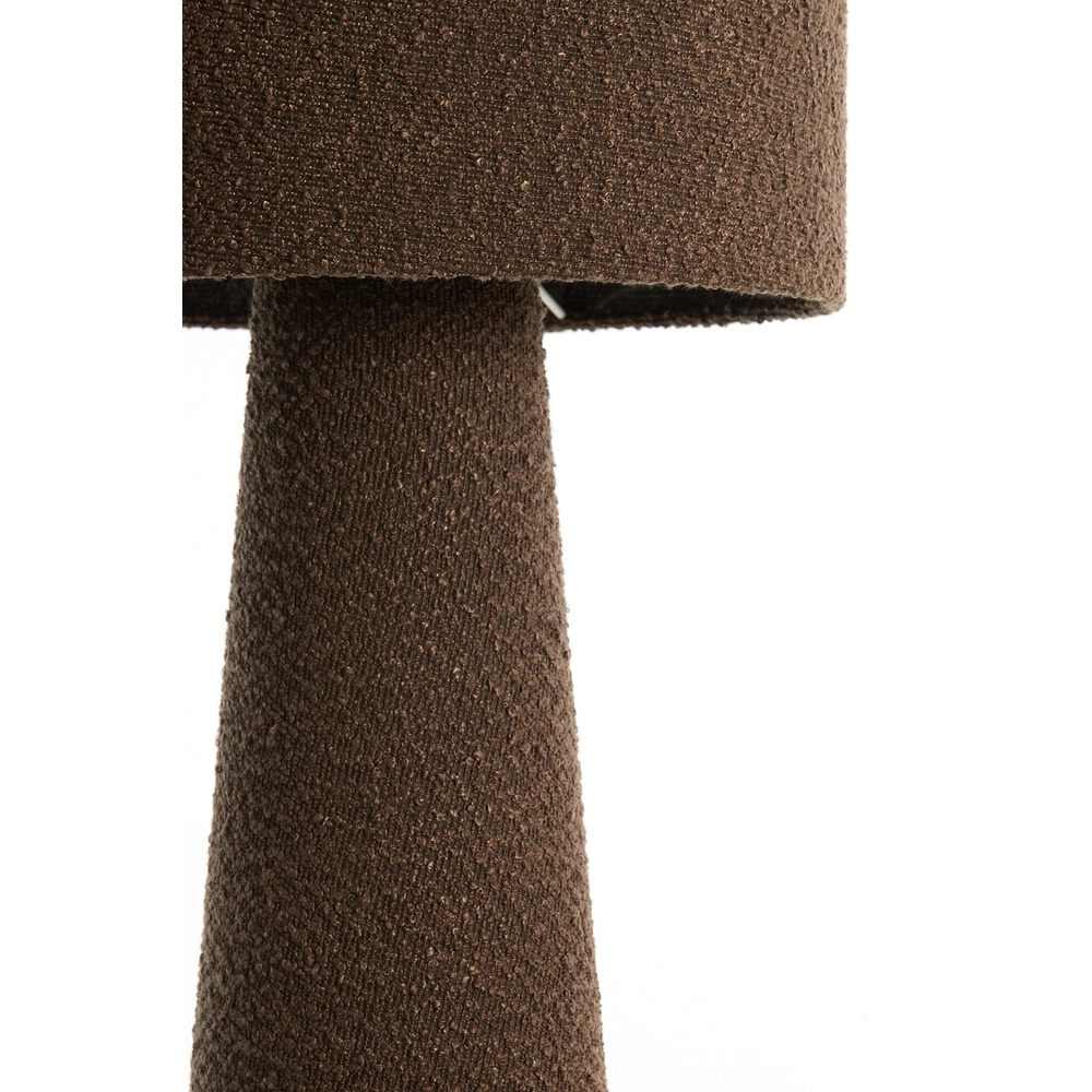 Lampe de pied Micky Ø 38cm - bouclé - brun Light & Living 8717807782788